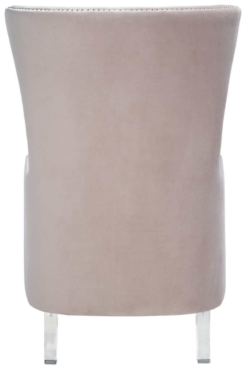 Geode Modern Wingback Chair - Pale Taupe - Image 7