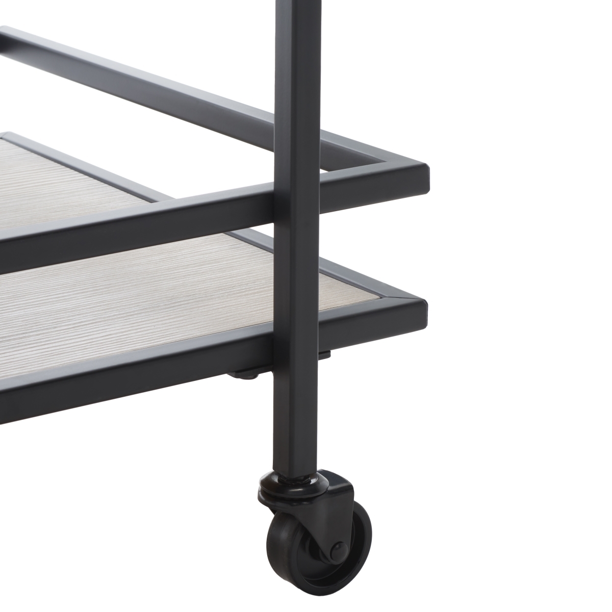 Lameris 2 Tier Bar Cart With Handle - Matte Black / Grey - Safavieh - Image 3