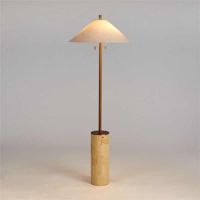 Tierra End Grain Wood Floor Lamp - Image 1