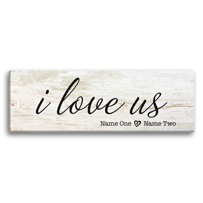 I Love Us White Canvas Wall Art Print On Wood Frame With Custom Personalization And Ready To Hang - Image 0