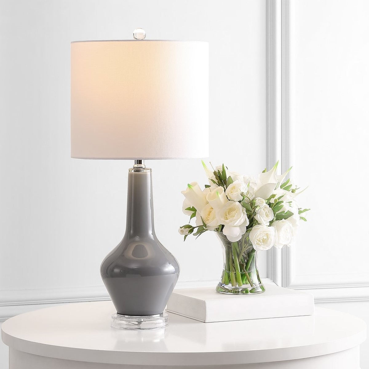 Velor Table Lamp - Grey - Safavieh - Image 4