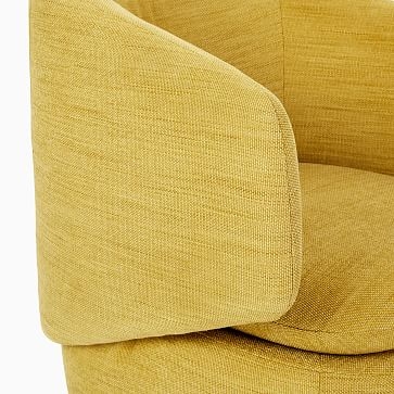 Crescent Swivel Chair, Poly, Plush Velvet, Wasabi, Concealed Support - Image 2