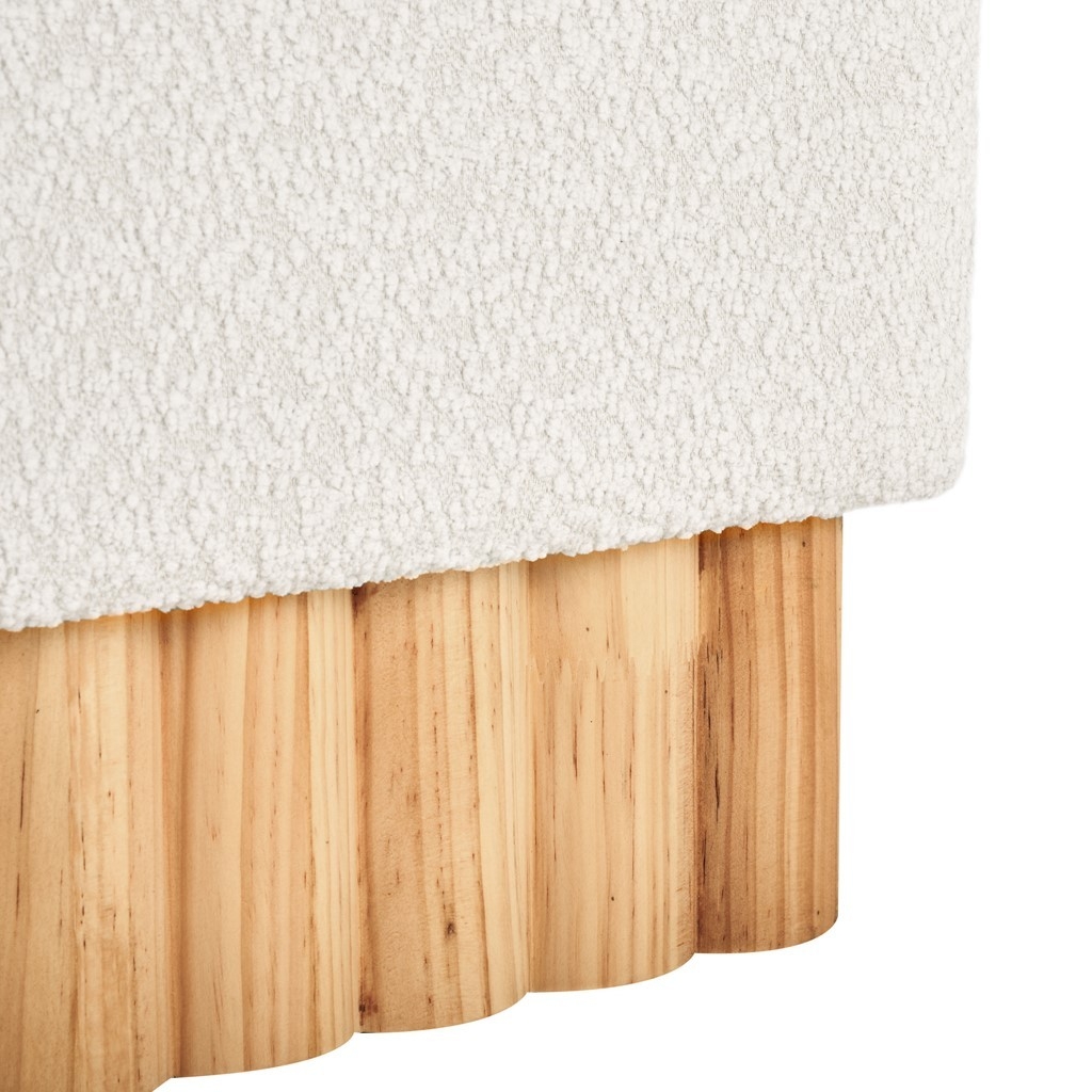 Tylie Boucle & Wood Bench - Ivory / Natural - Image 2