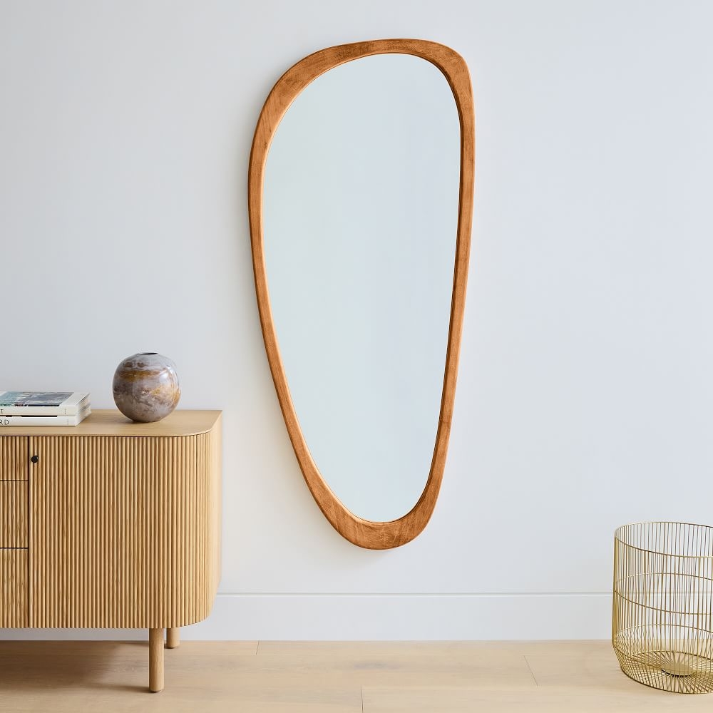 Mid-Century Asymmetrical Floor Mirror, Acorn - Image 0