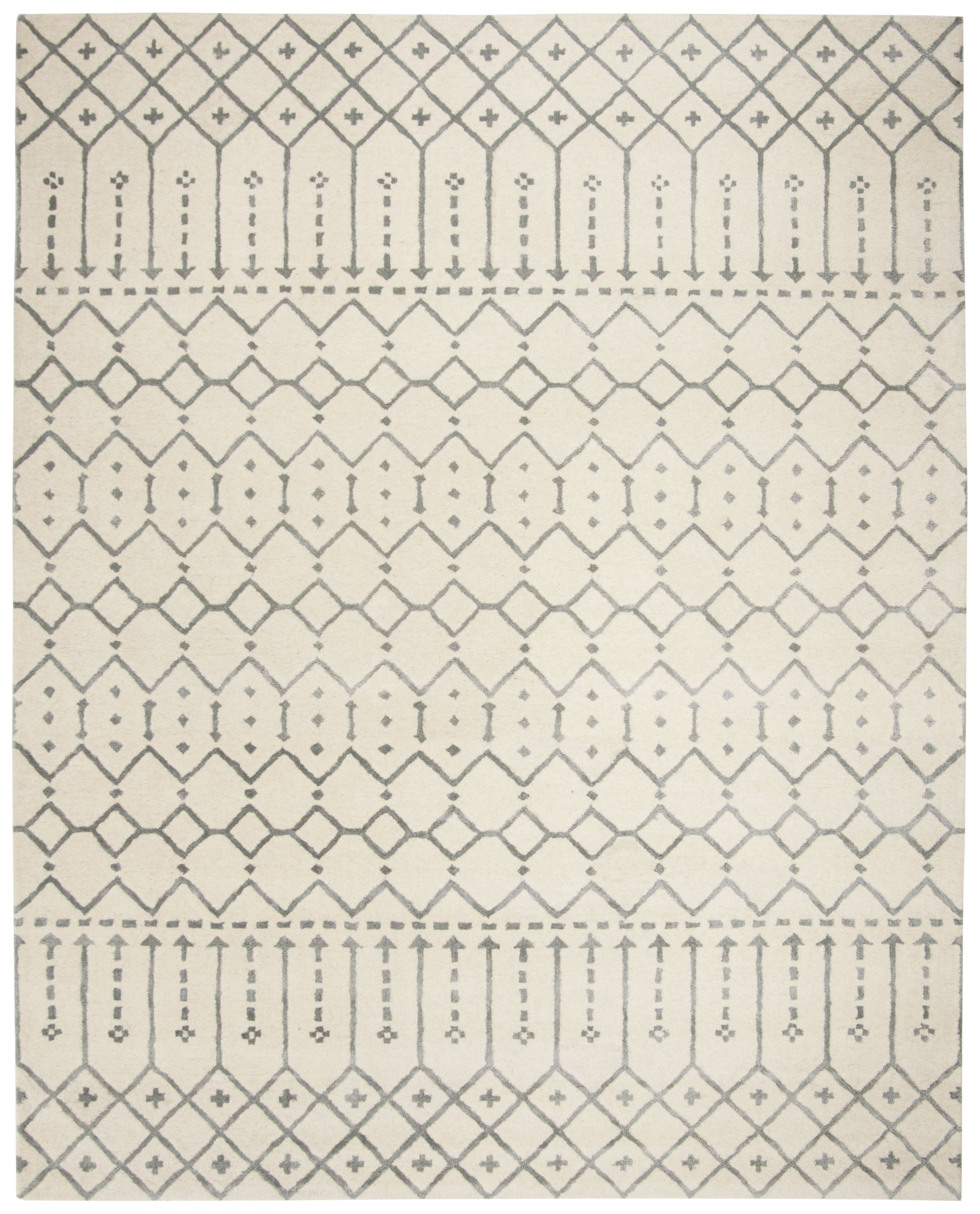 Arlo Home Hand Tufted Area Rug, HIM903F, Ivory/Grey,  8' X 10' - Image 0