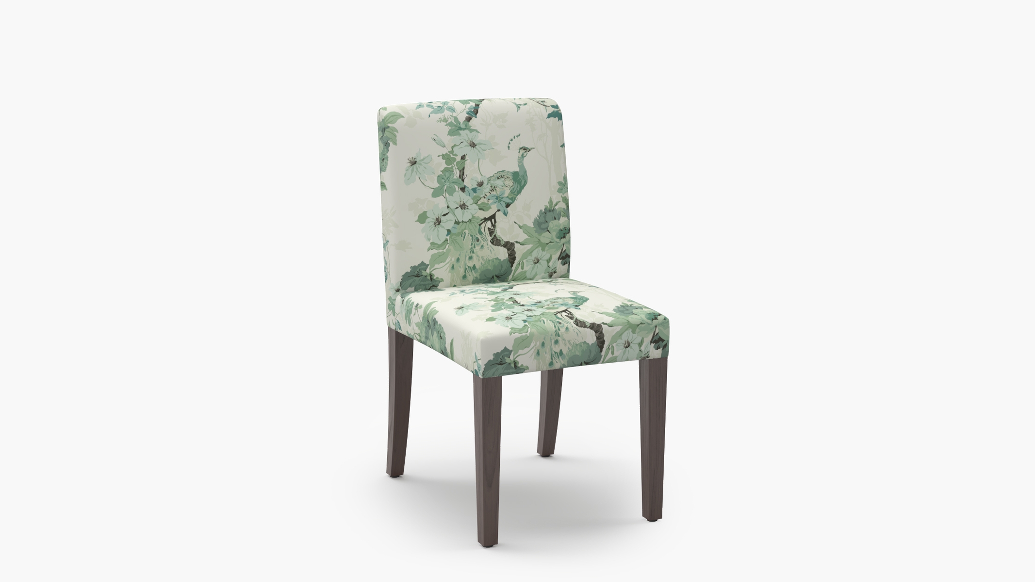 Signature Dining Chair, Jade Peacock Park, Espresso Square Tapered Leg - Image 1