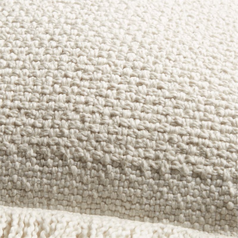 Weekend Arctic Ivory Organic Cotton 23x23 Throw Pillow with Down-Alternative Insert - Image 3