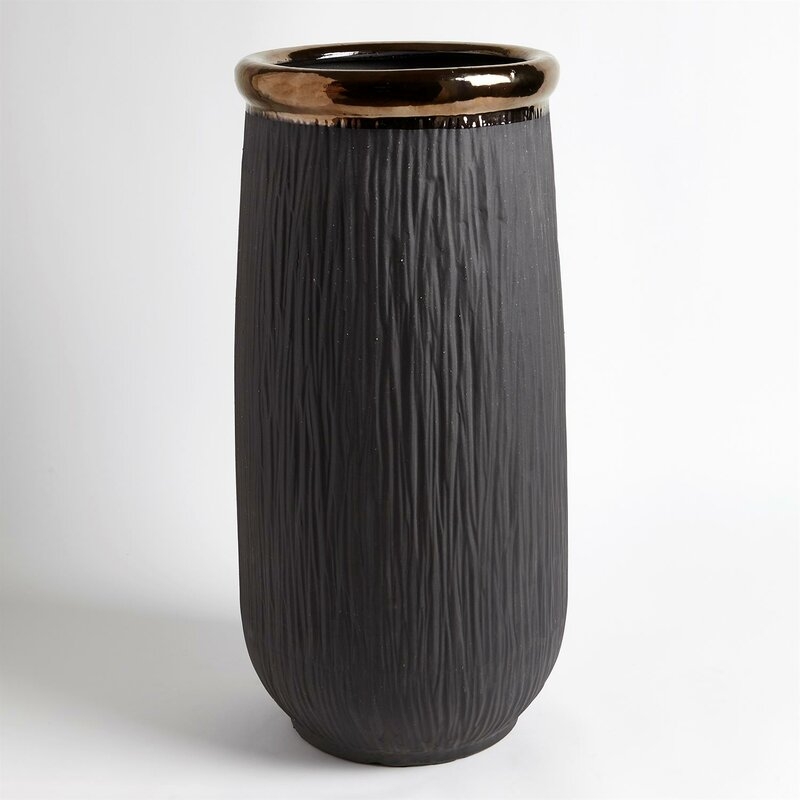 Global Views Black 22.5" Ceramic Table Vase - Image 0