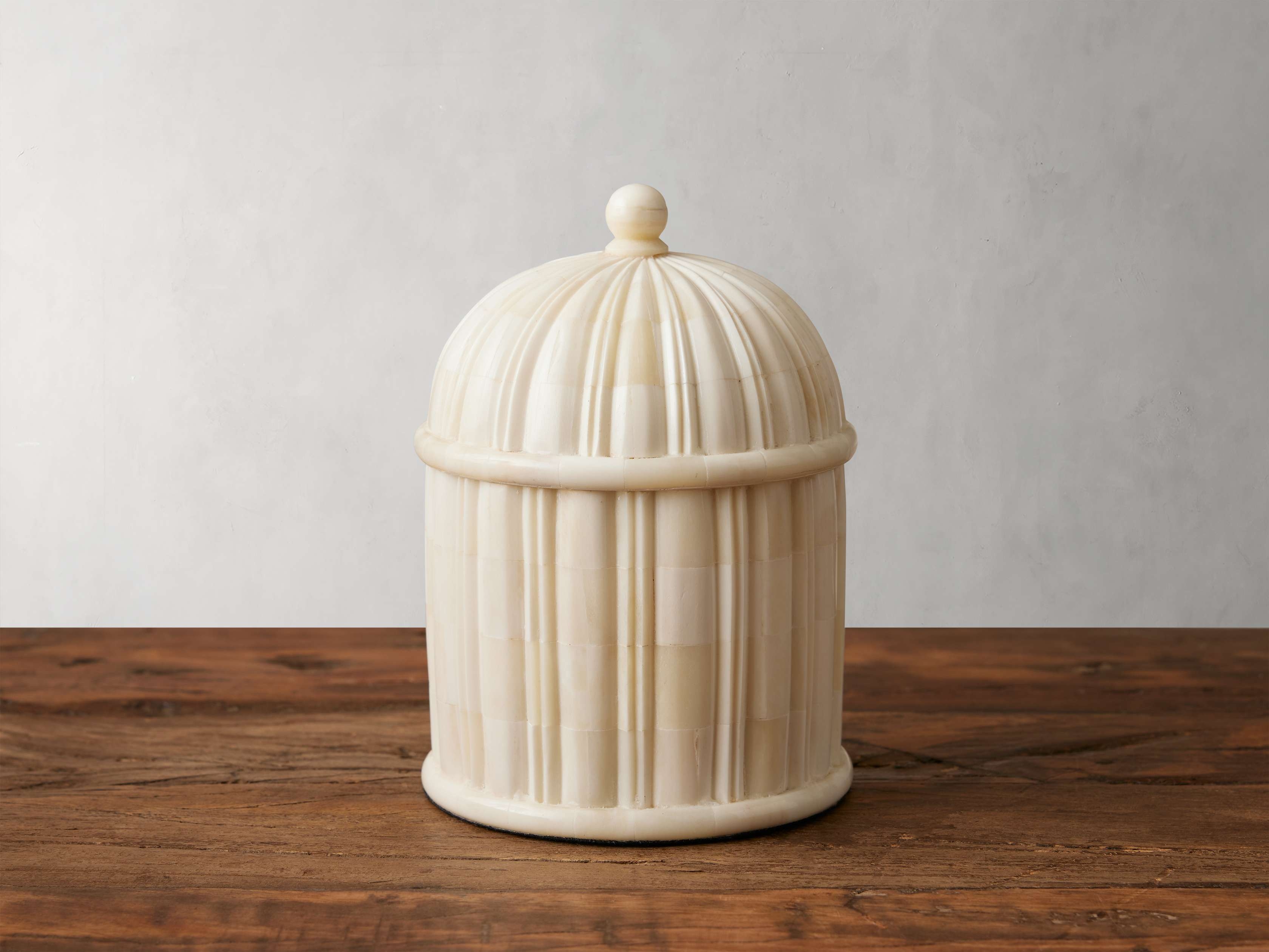 Jimena Lidded Jar in Bone White  4.5" - Image 0