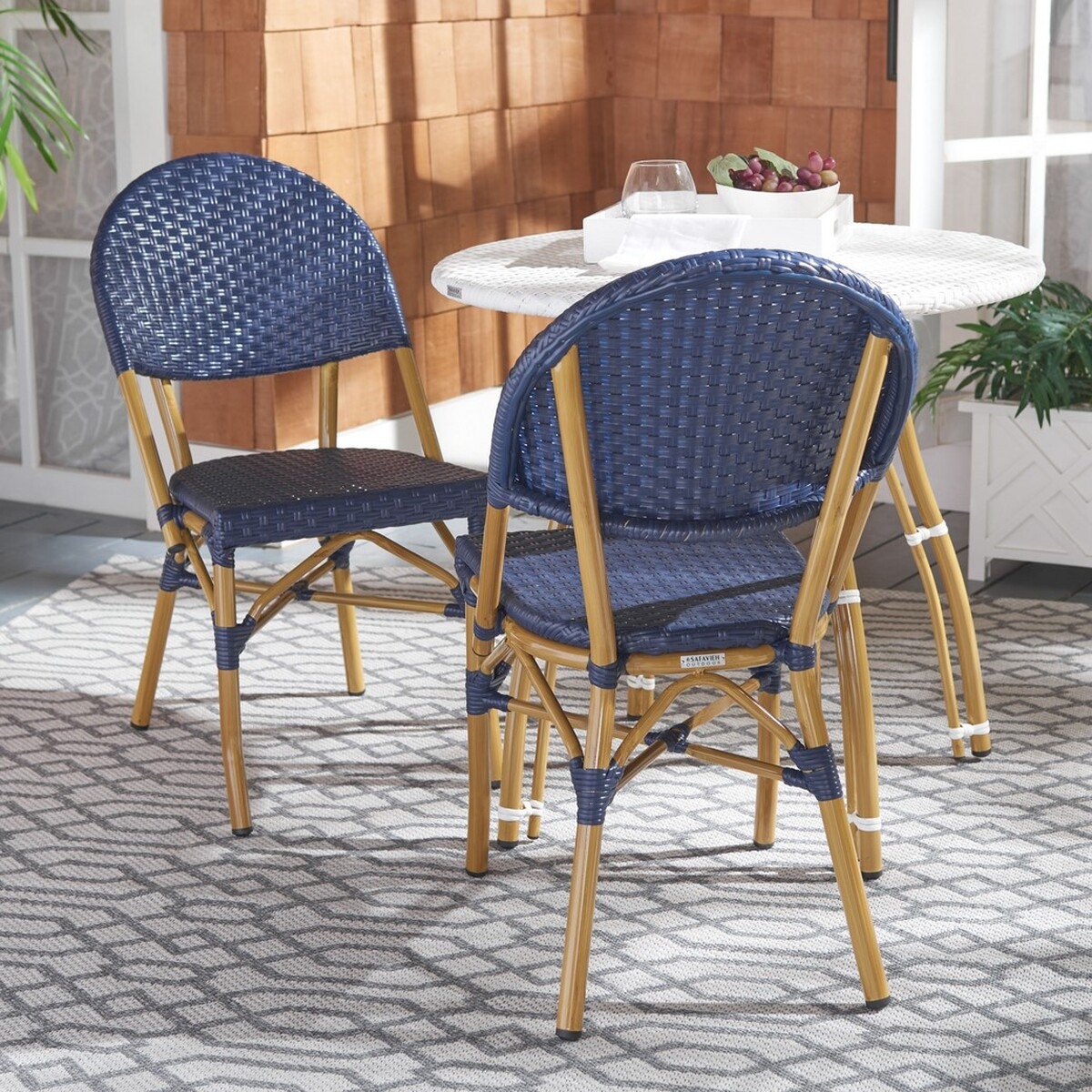 Barrow Side Chair - Navy - Safavieh - Image 1