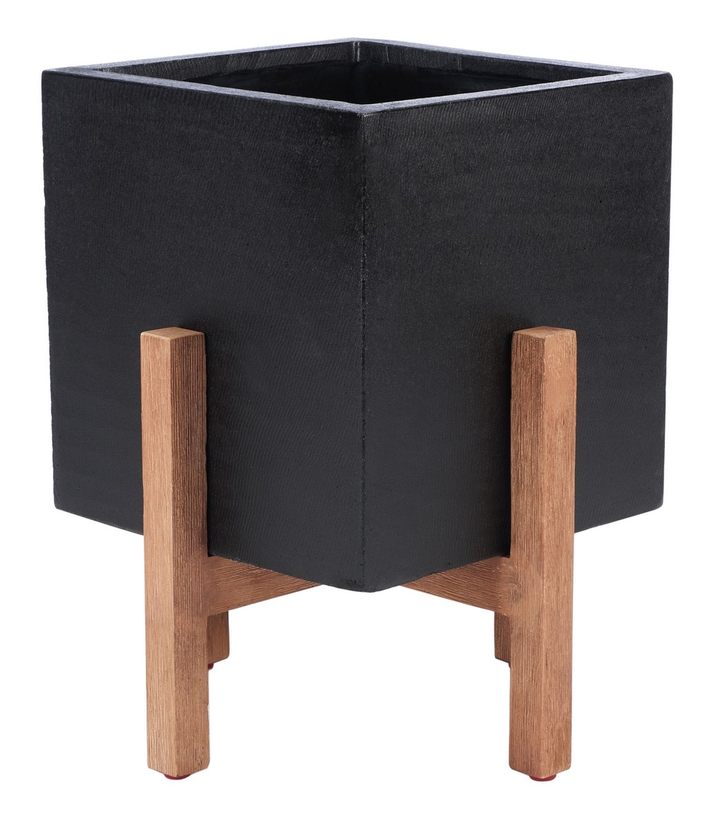 Borsla Planter - Black - Safavieh - Image 5
