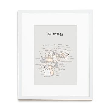 Nashville Letterpressed Map Print, Natural Frame, 16"x20" - Image 2