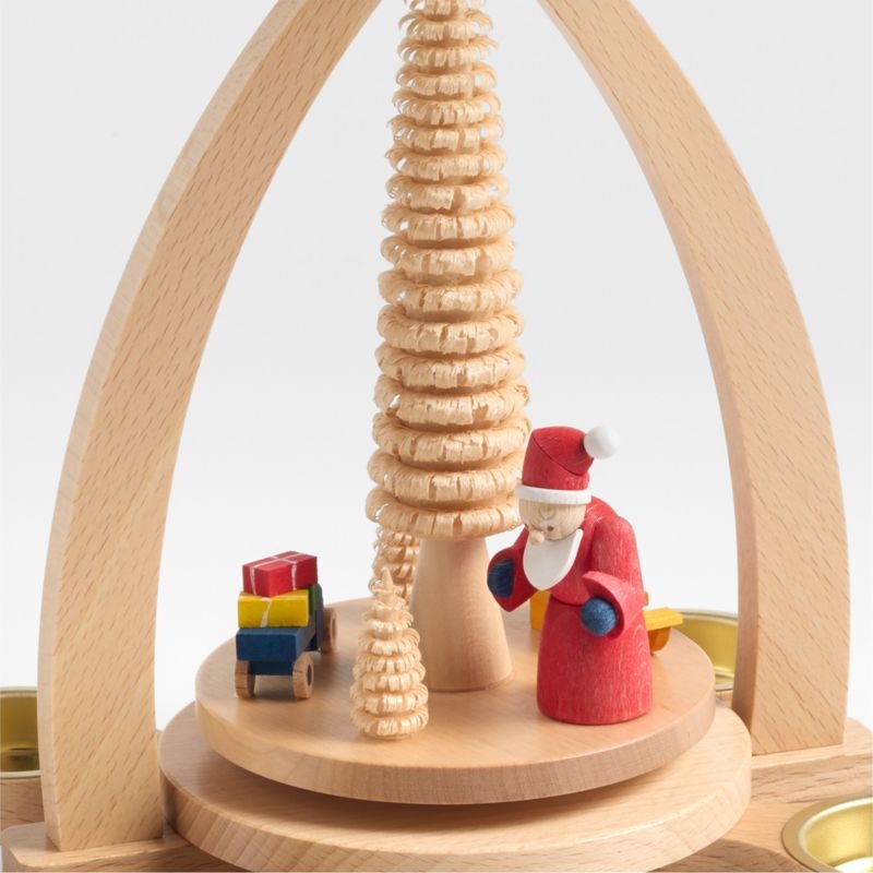 Santa with Gifts Pyramid Holiday Tealight Candle Holder - Image 3