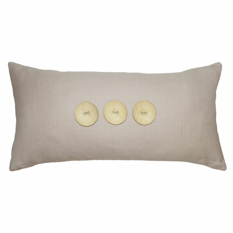 Square Feathers Pinto Button Rectangular Pillow Cover & Insert - Image 0