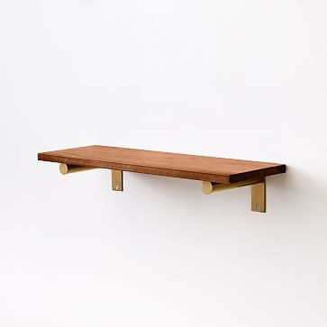 Linear Wood Shelf, Walnut, Small - Image 0