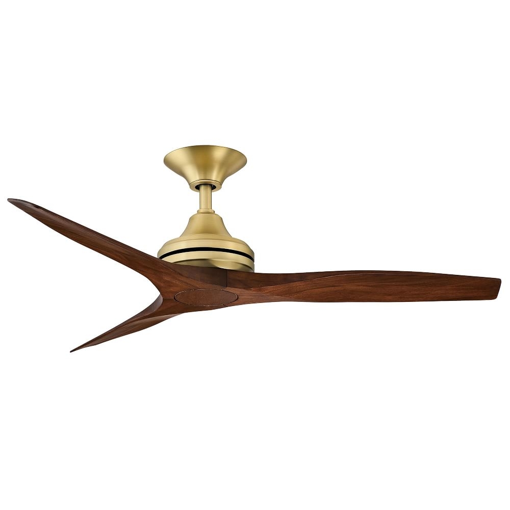 Fanimation Spitfire Ceiling Fan, Polished Brass + Whiskey Wood, 48" - Image 0