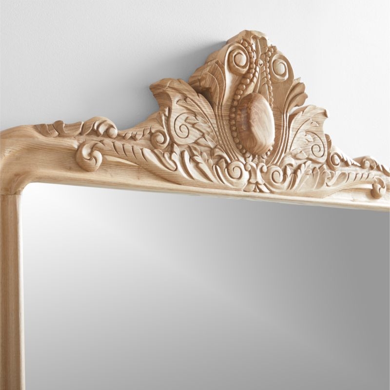 Levon Natural Carved Wood Floor Mirror by Leanne Ford - Image 1