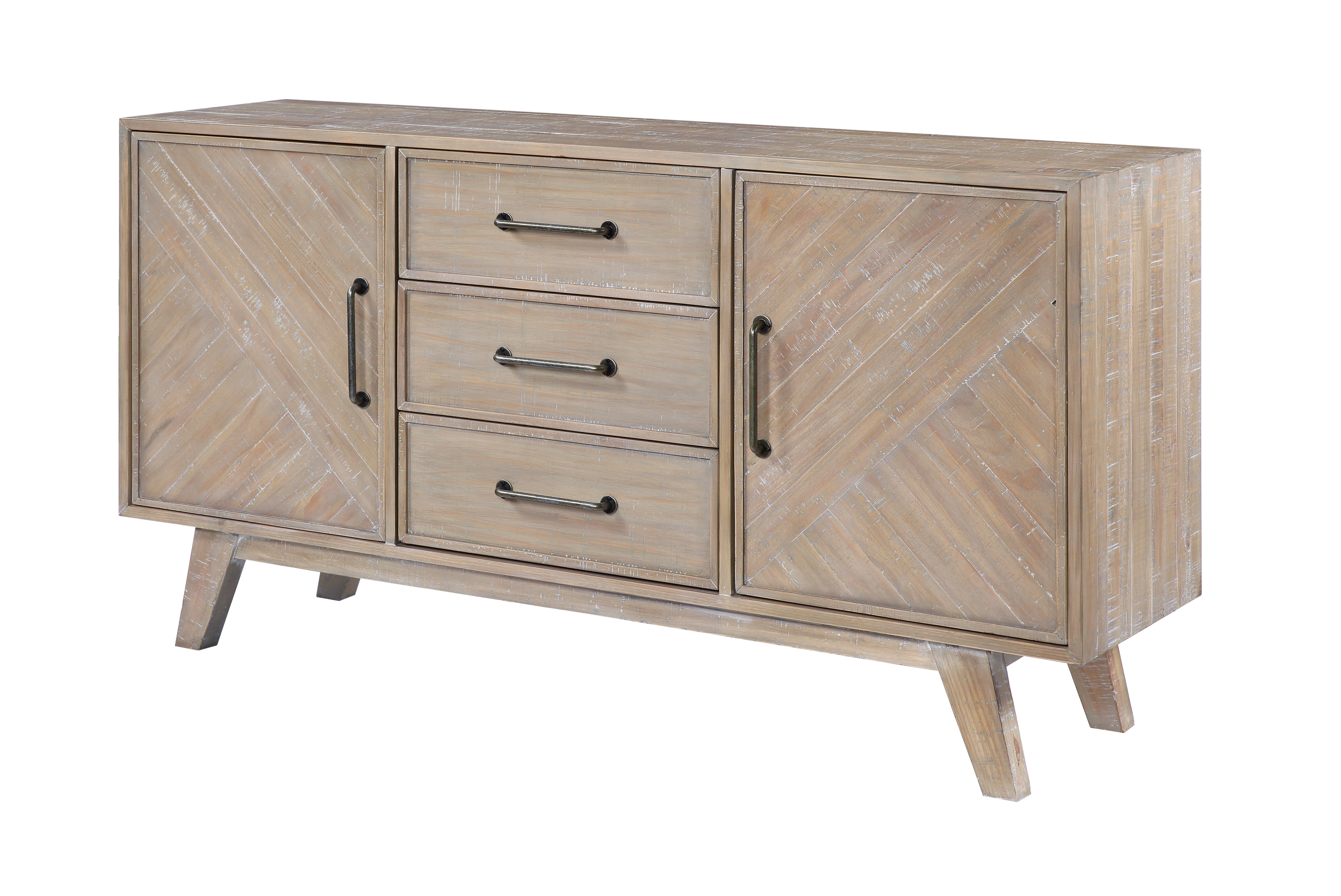 Barrister Three Drawer Two Door Credenza - Barrister Distressed - Image 0