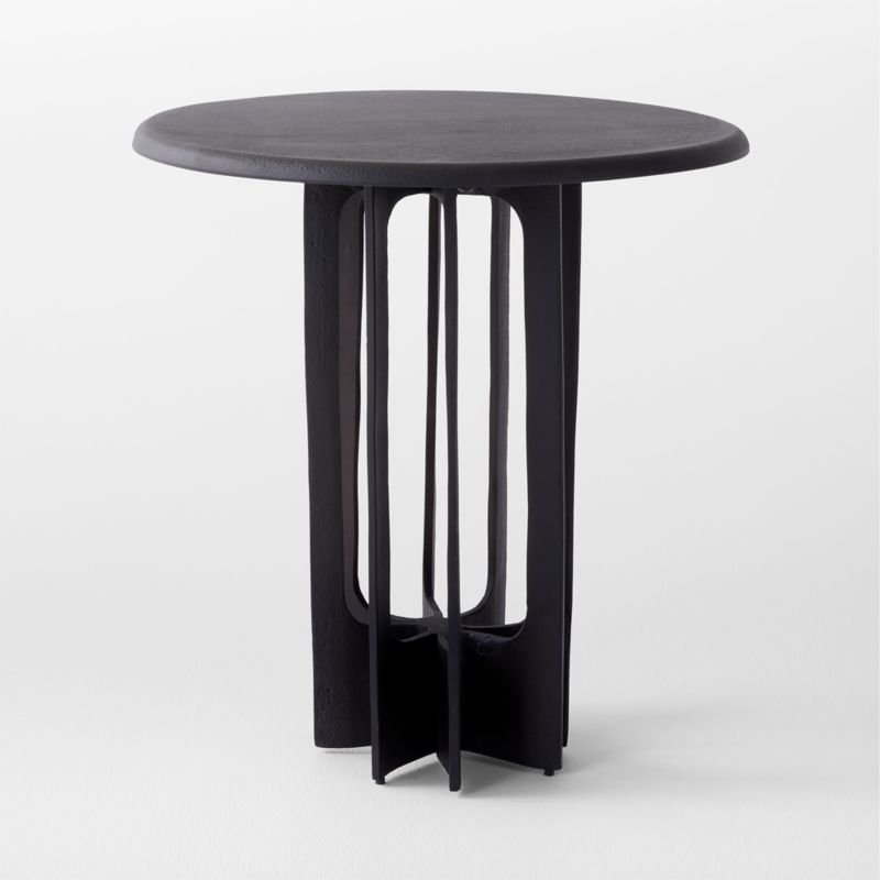 Titus Round Blackened Cast Aluminum Side Table - Image 2