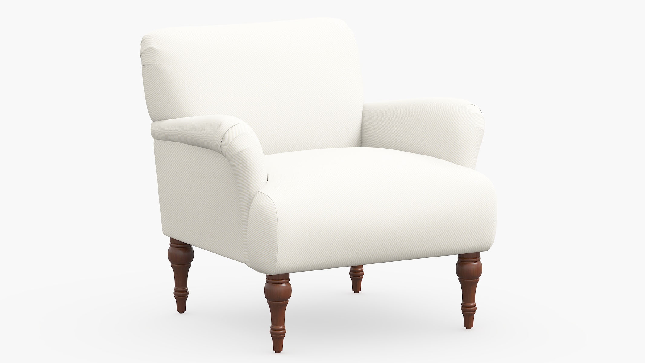 Traditional Accent Chair, Natural Twill, Espresso - Image 0