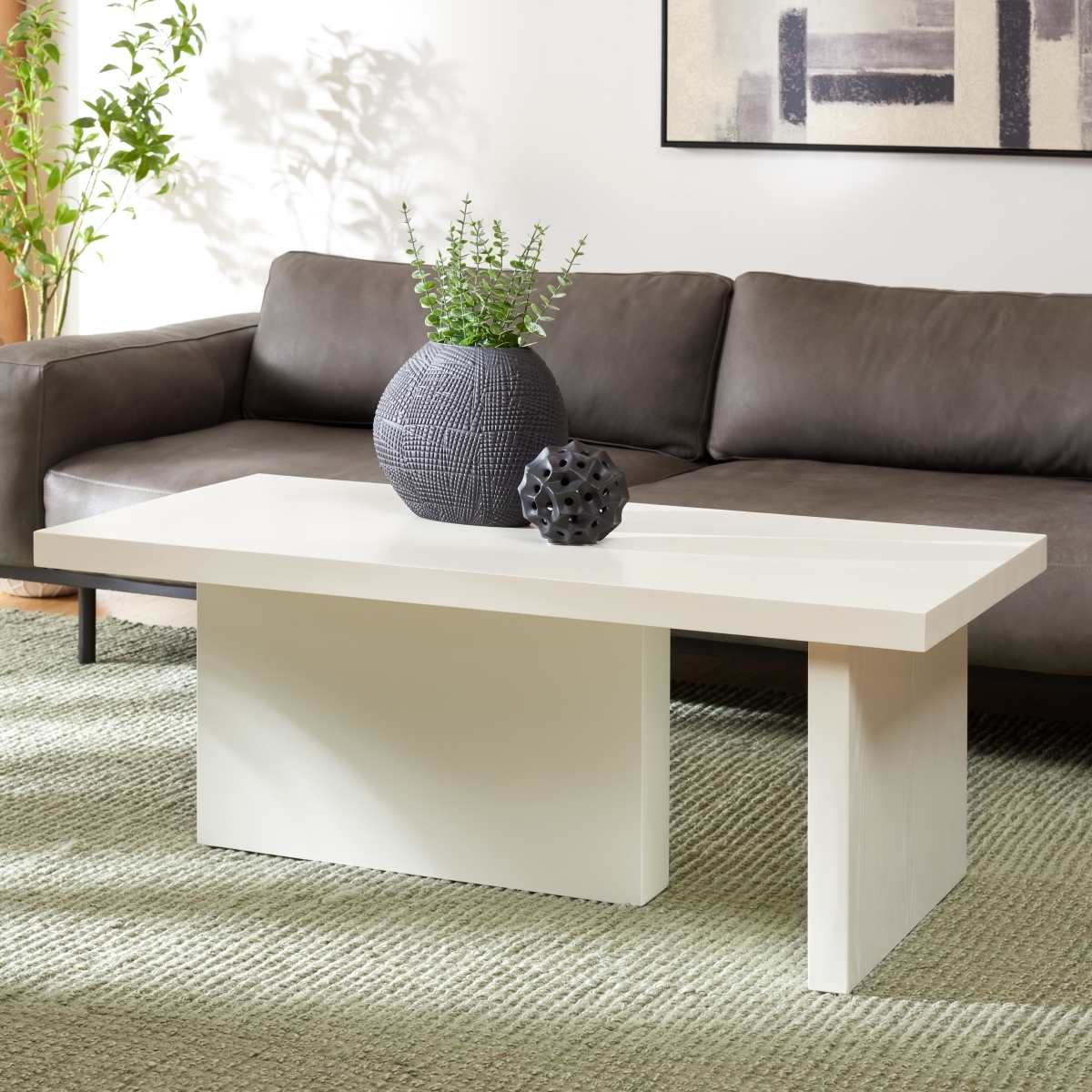 Assana Coffee Table - Ivory - Safavieh - Image 1