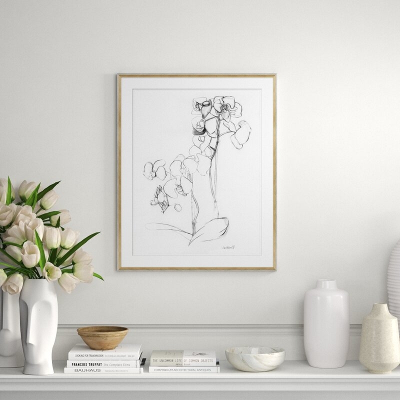 Soicher Marin 'Orchid Studies 3' by Lisa Pevaroff - Picture Frame Drawing Print on Paper - Image 0
