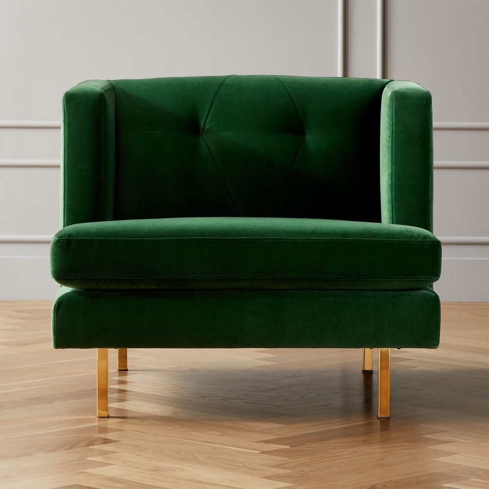Avec Emerald Green Chair with Brass Legs - Image 0