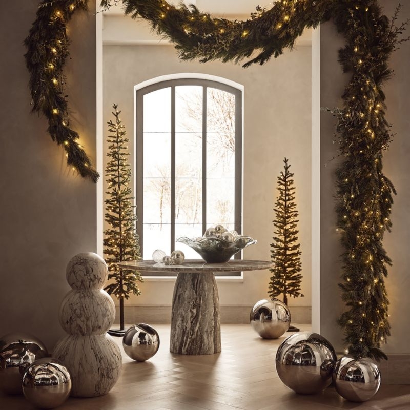 White Marbled Concrete Indoor/Outdoor Holiday Snowman 36" - Image 3