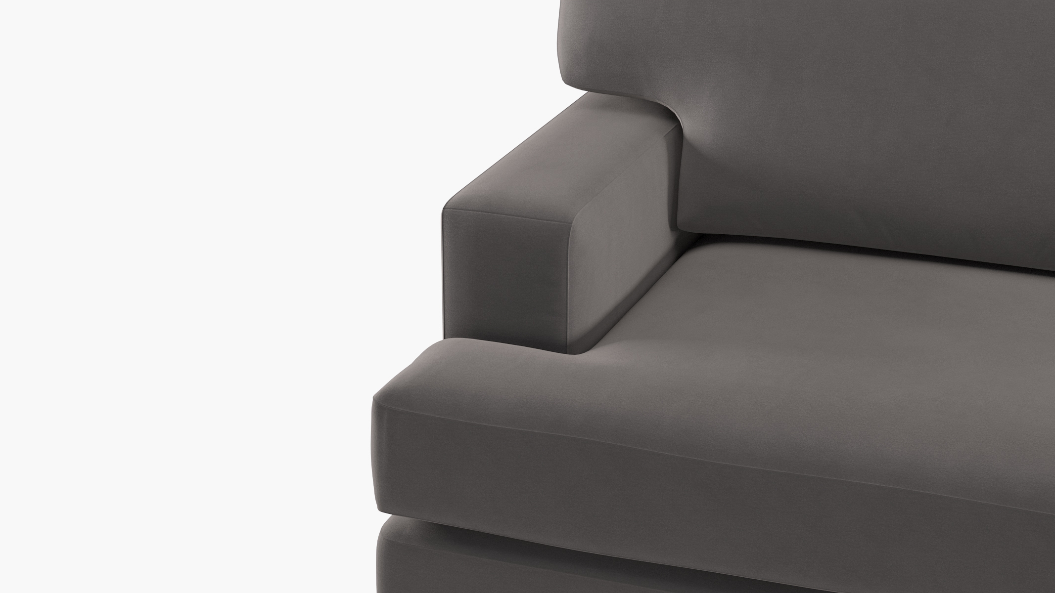 Classic Sofa, French Grey Velvet, Espresso - Image 5