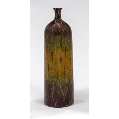 Brown/Beige 25" Porcelain Floor Vase - Image 0