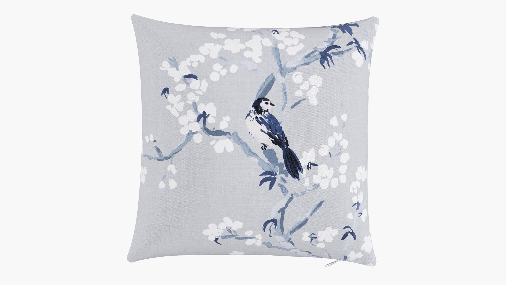 Throw Pillow, Blue Cherry Blossom, 16" x 16" - Image 0