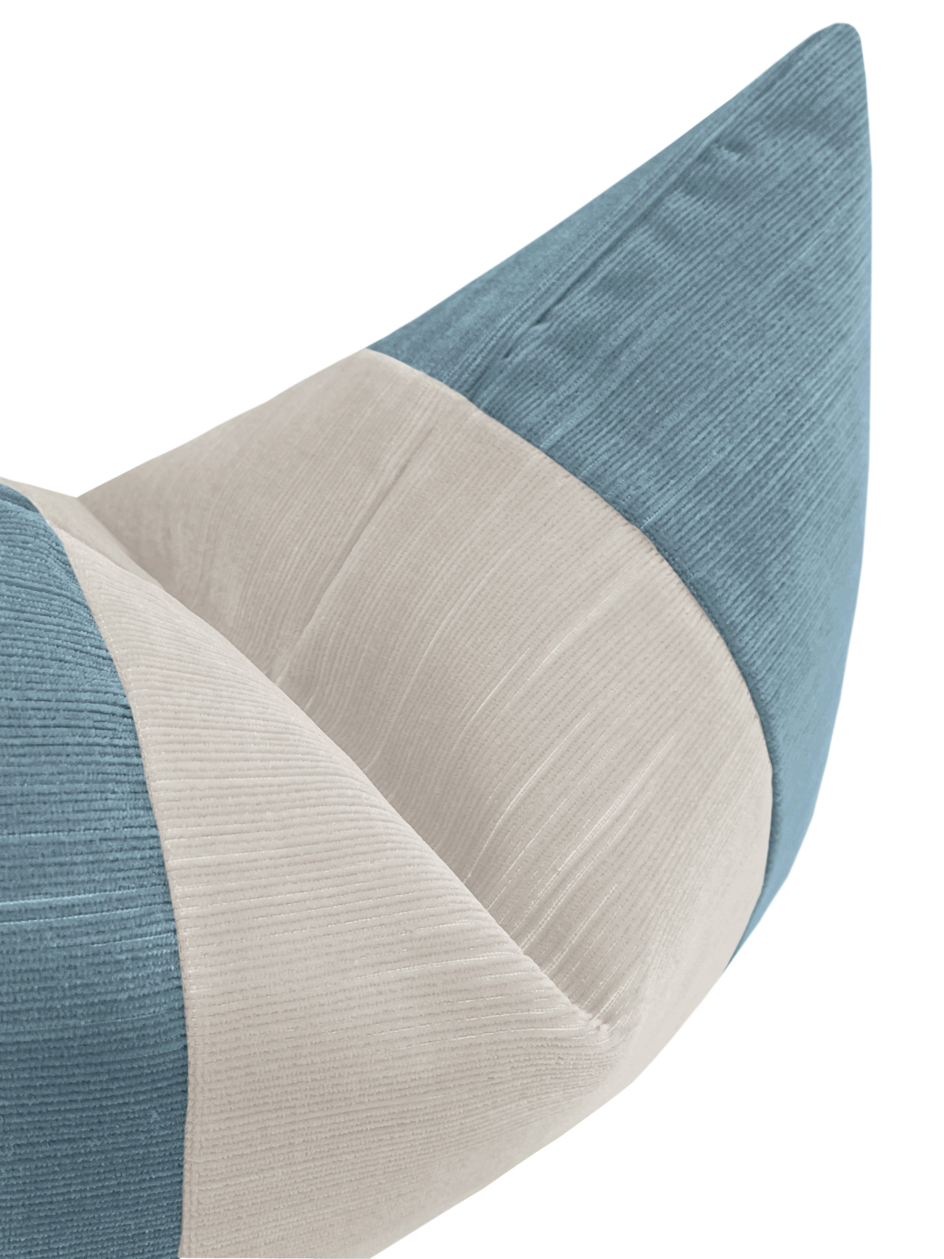 THE LITTLE LUMBAR :: STRIE VELVET // CHAMBRAY + OYSTER - LITTLE LUMBAR 12" X 18" - Image 2