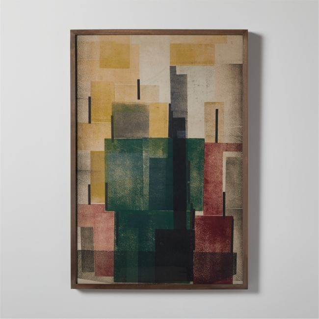 'Composition' Framed Reproduction by Hendrik Nicolaas Werkman 24"X36" - Image 0