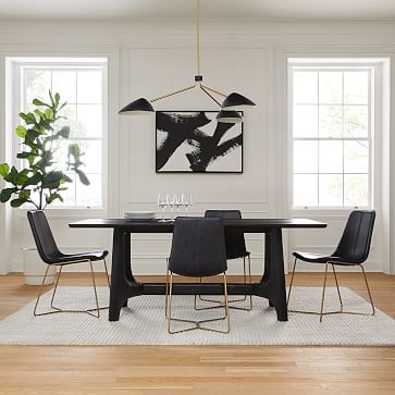 Tanner Rectangle 76" Dining Table, Black, Black - Image 2