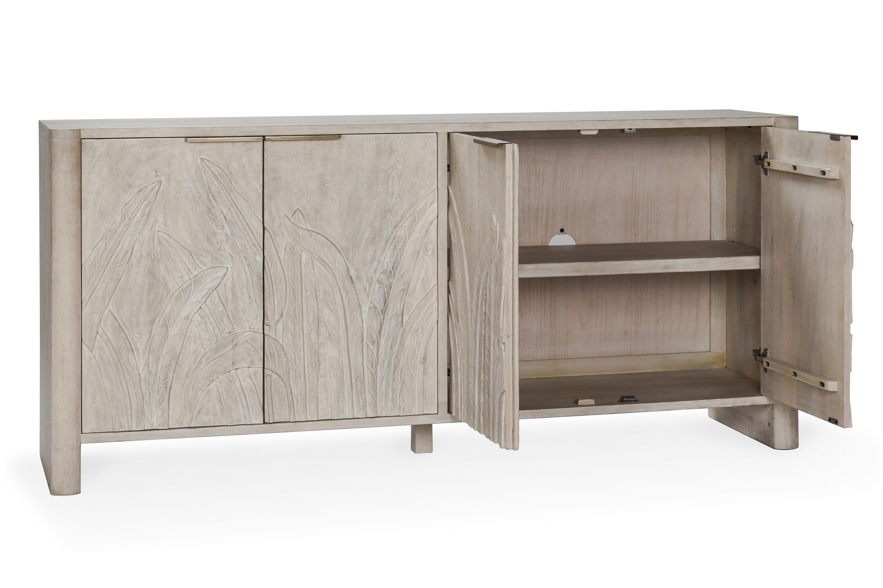 Ledro Wood 4Dr Buffet White Wash - Image 3