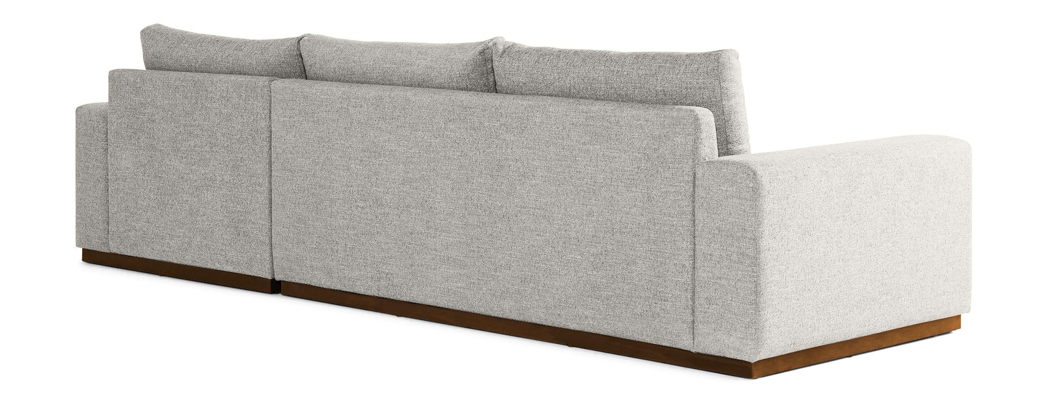 White Holt Mid Century Modern Sectional with Storage - Tussah Snow - Mocha - Left - Image 4