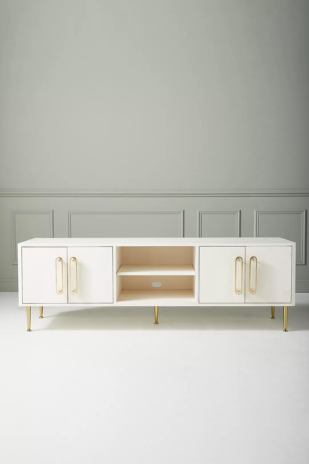 Odetta Media Console By Tracey Boyd in Beige - Image 0