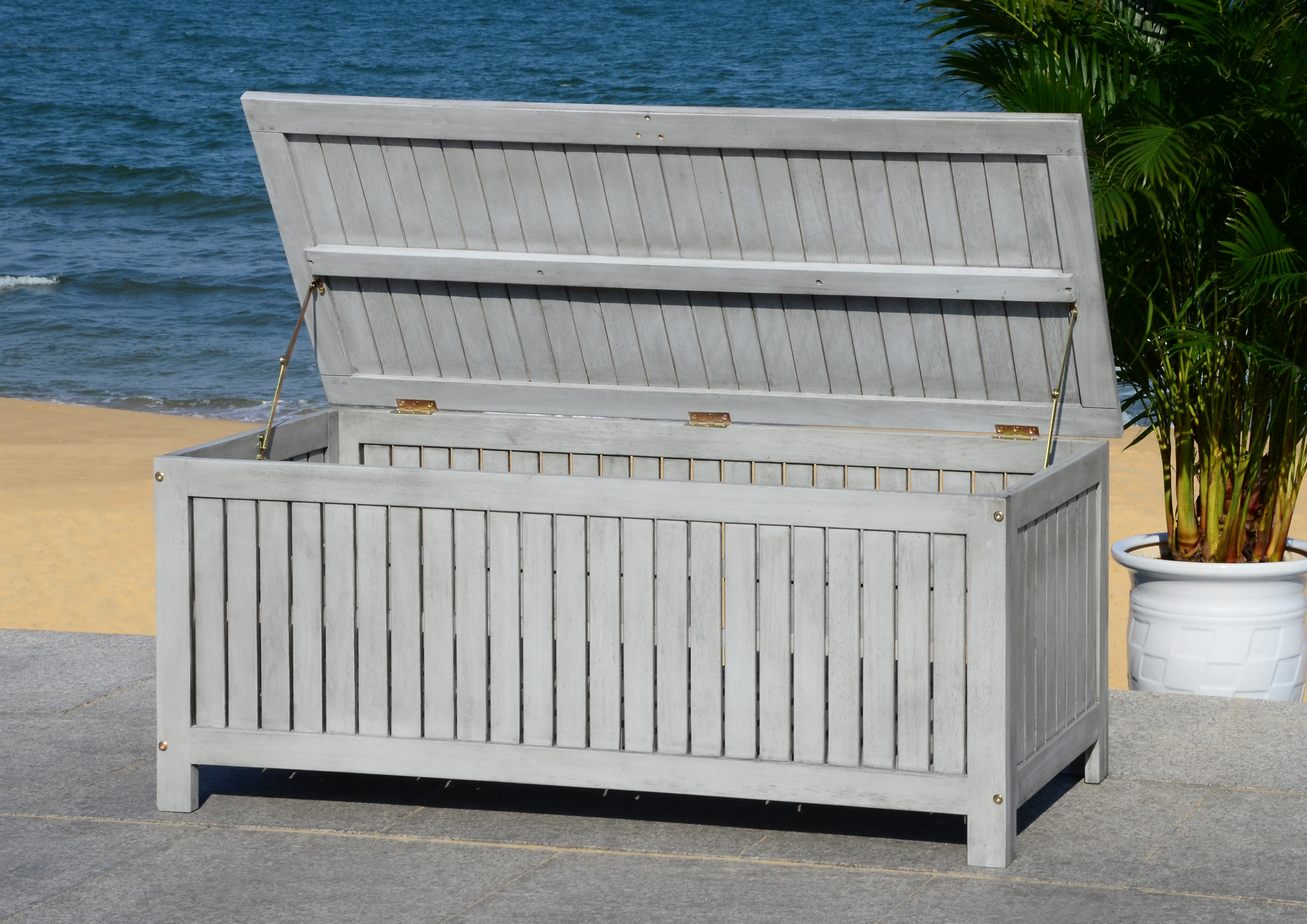 Abri 47.63-Inch L Cushion Box - Grey Wash - Safavieh - Image 7