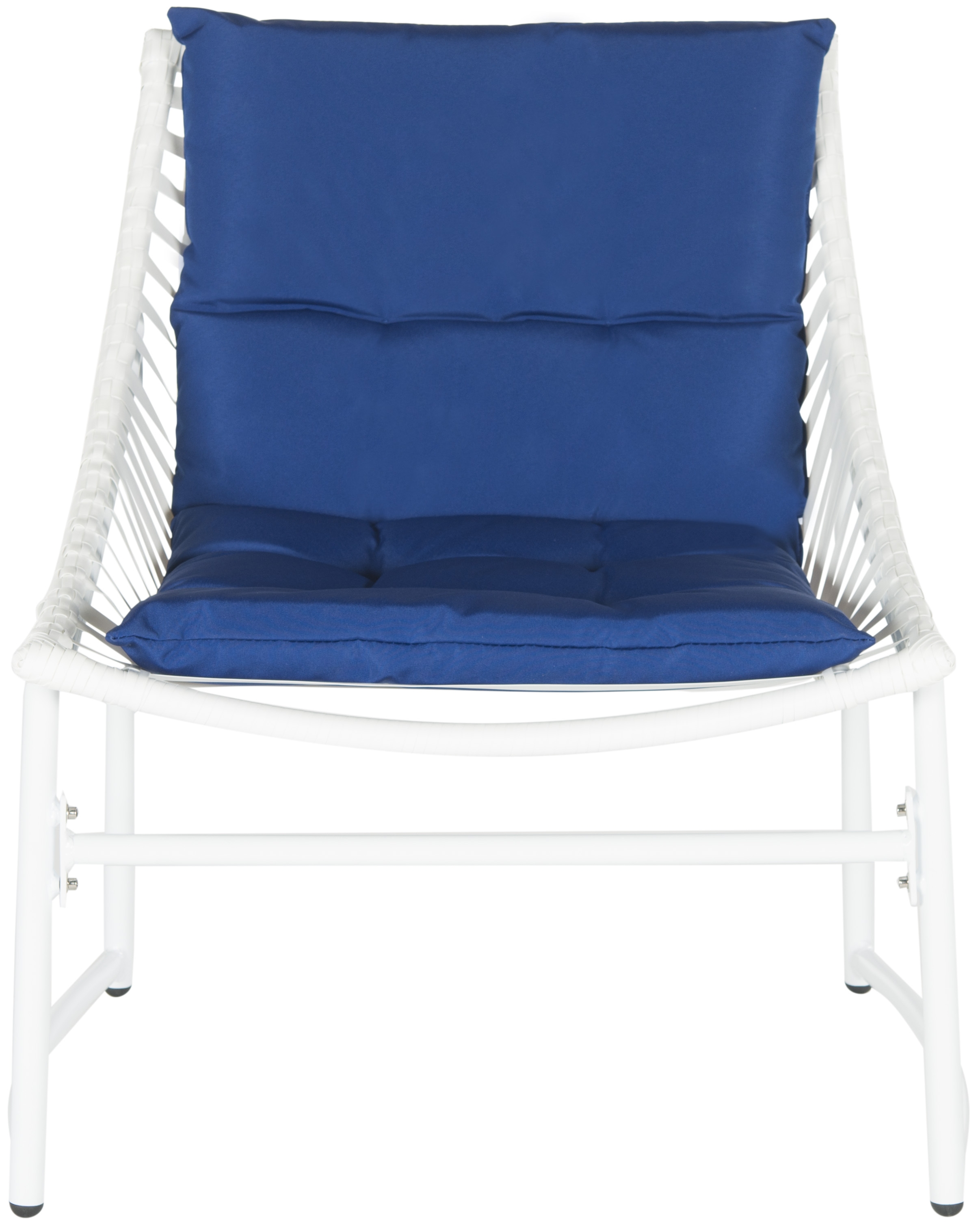 Berkane 4 Piece Outdoor Set - White/Navy - Safavieh - Image 1