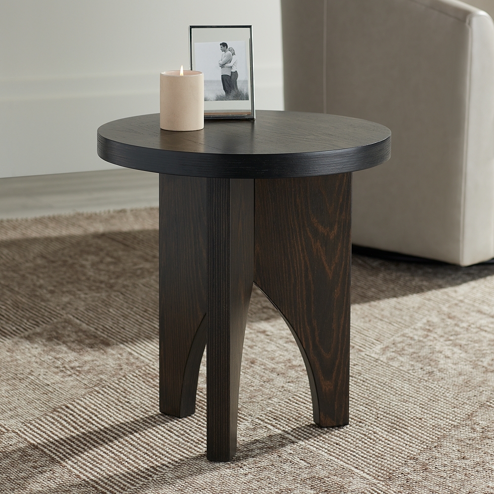 Hendrik 18 3/4" Wide Dark Wood Side Table - Image 0