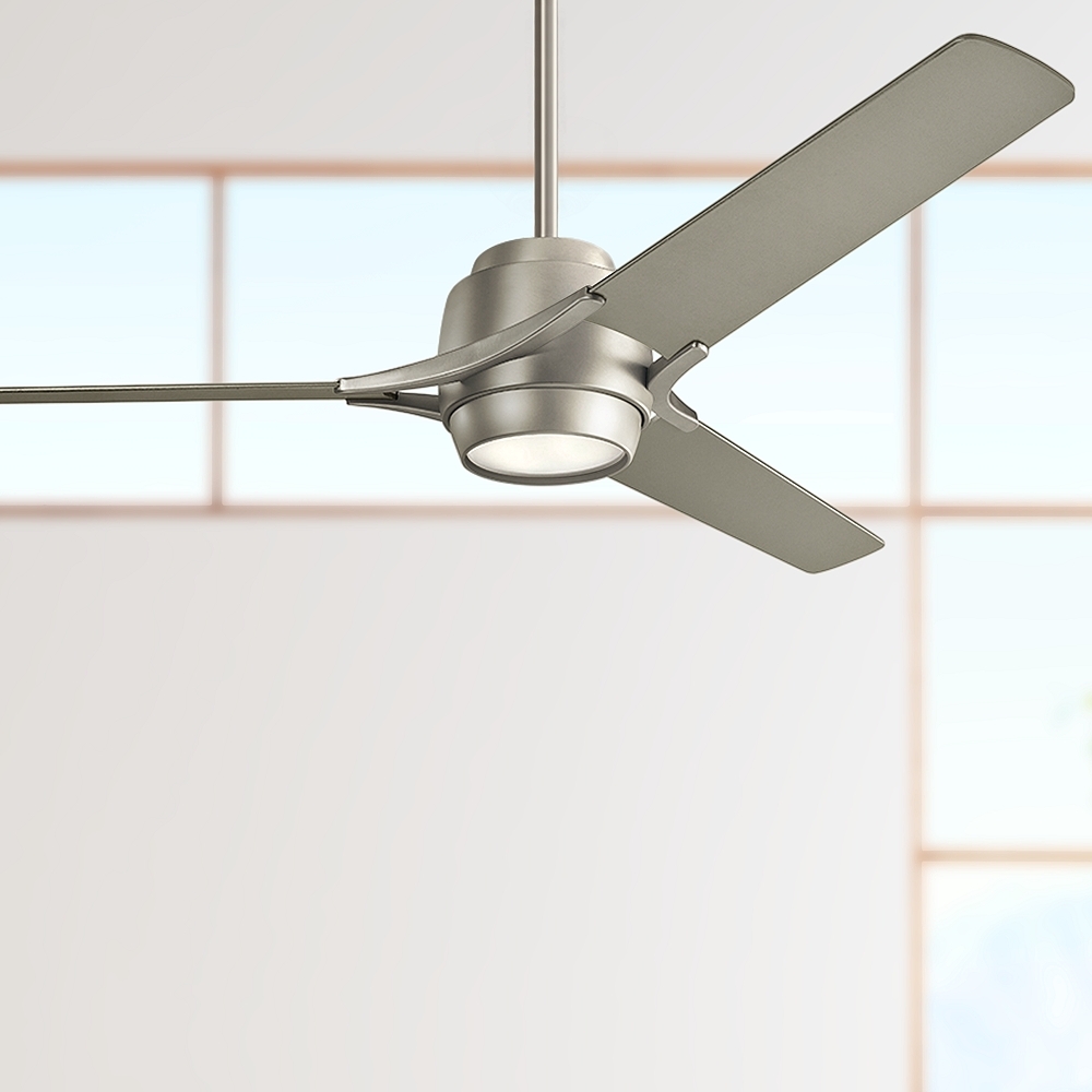 60" Kichler Zeus Brushed Nickel and Silver LED Ceiling Fan - Style # 63T14 - Image 0