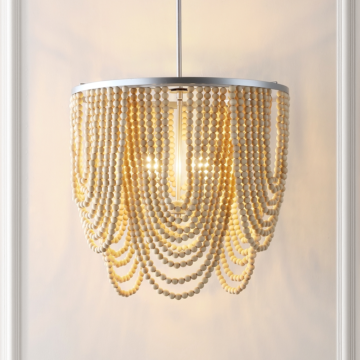 Bressi 4Lt 20.5" Chandelier - Silver/Natural - Safavieh - Image 4