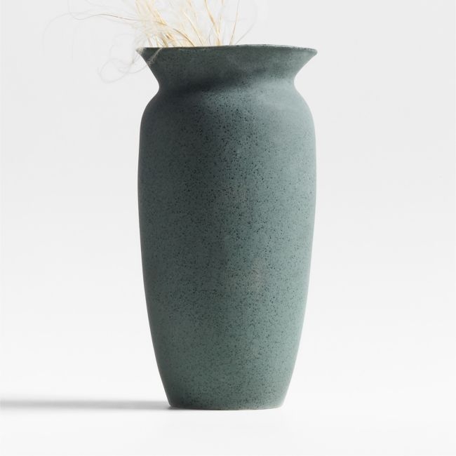 Remanence Dark Green Ceramic Vase 16" by Athena Calderone - Image 0