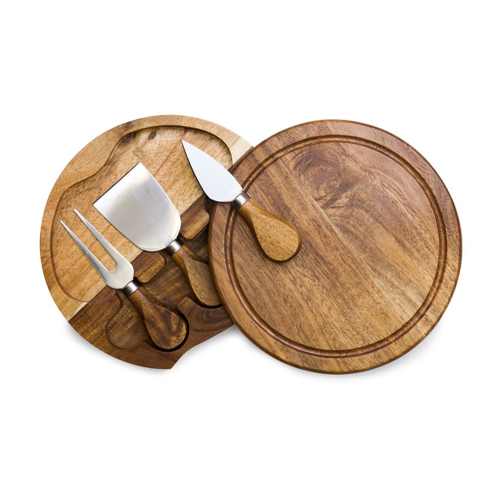 Pure Acacia Wood Round Cheese Board Set - Image 0