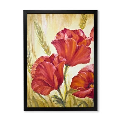 Blossoming Poppies In Wheat Fields II - Traditional Canvas Wall Art Print - Image 0