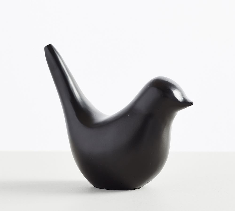 Metal Bird Decorative Object, Black, 6.25"W x 5"H - Image 0