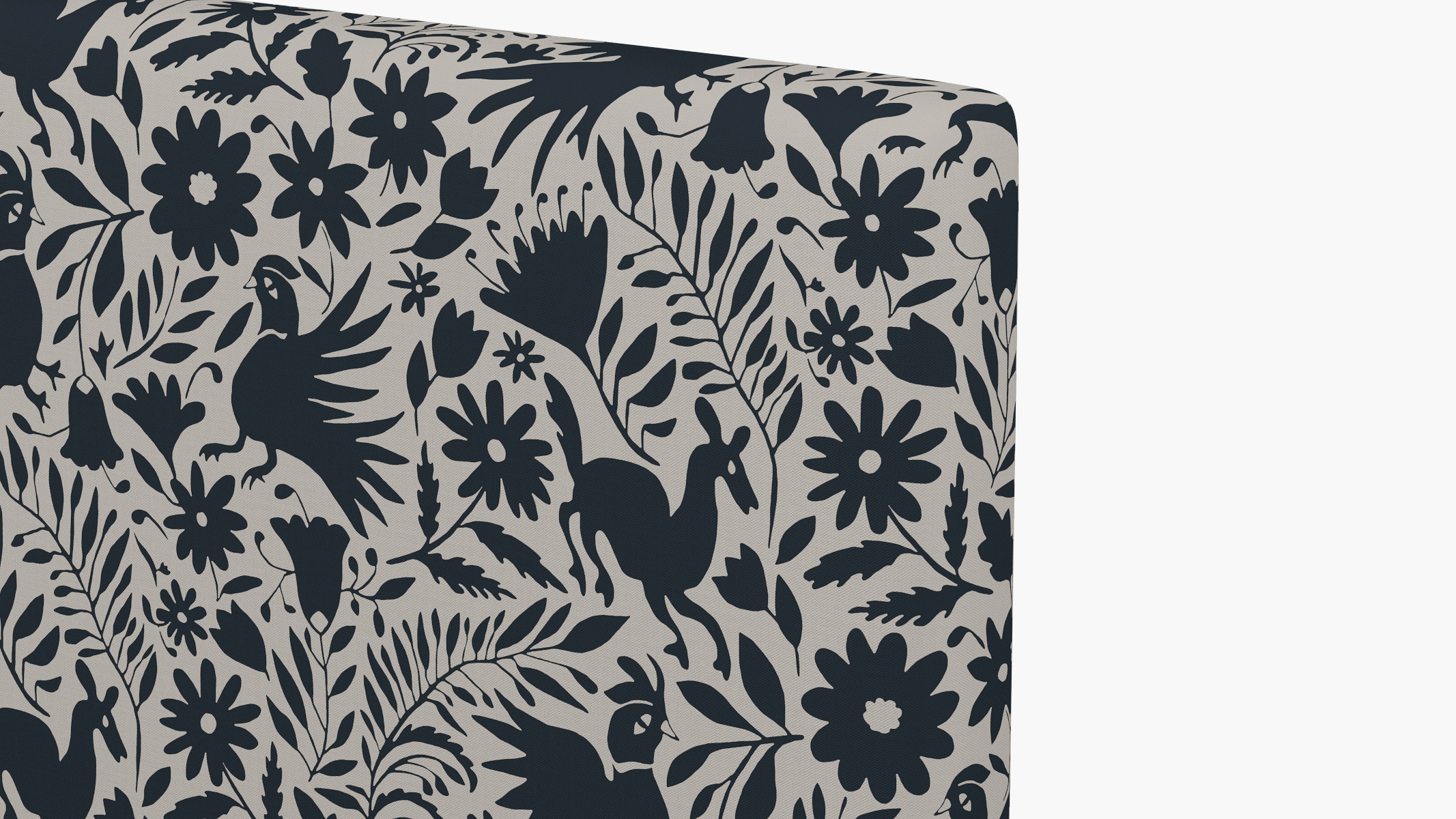 Square Back Headboard, Ink Frida, Twin - Image 2