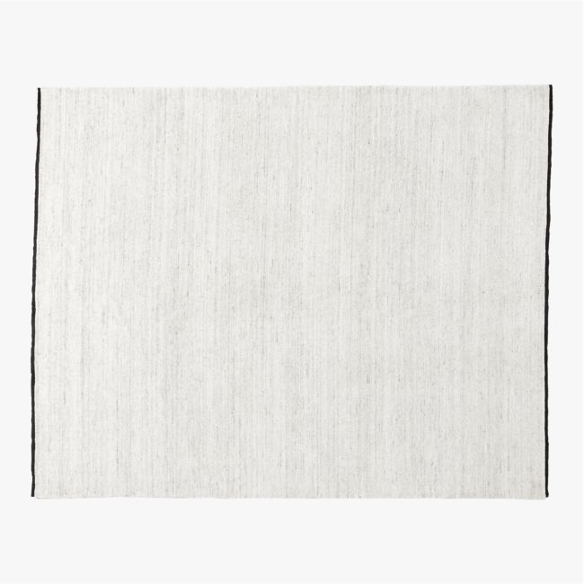 Henry Handloomed Black and White Wool Area Rug 6'x9' - Image 0