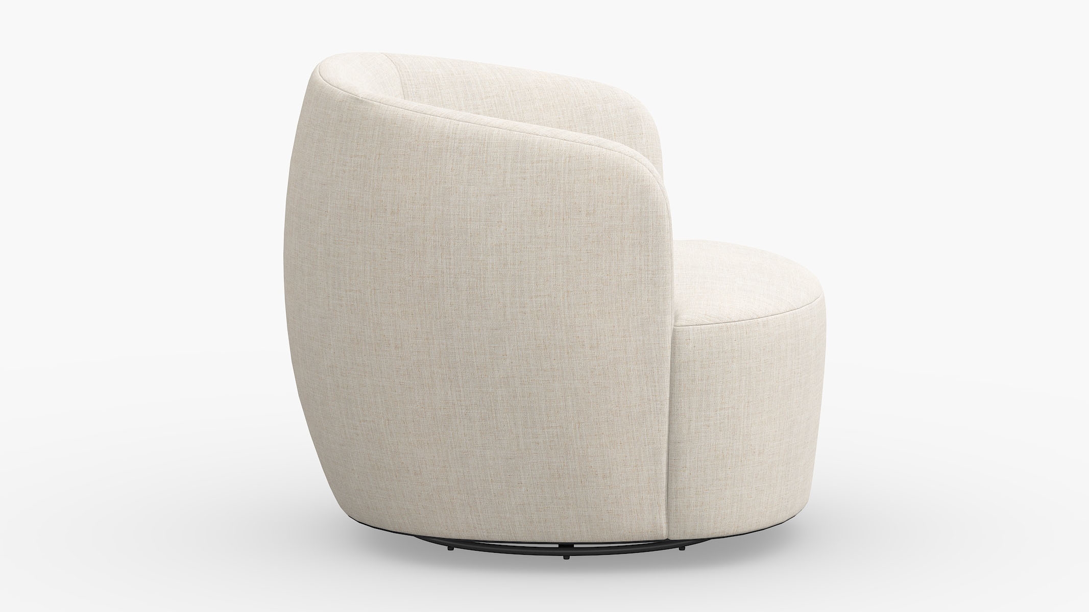 Tub Swivel Chair, Talc Everyday Linen - Image 2