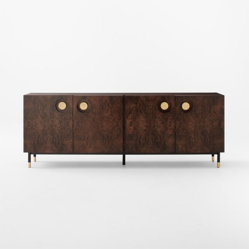 Carbon 82" Brown Burl Wood Media Console - Image 1
